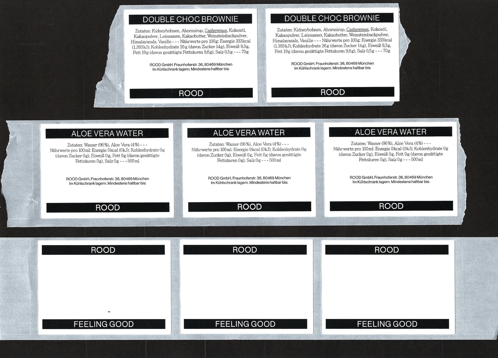 ROOD product label layout